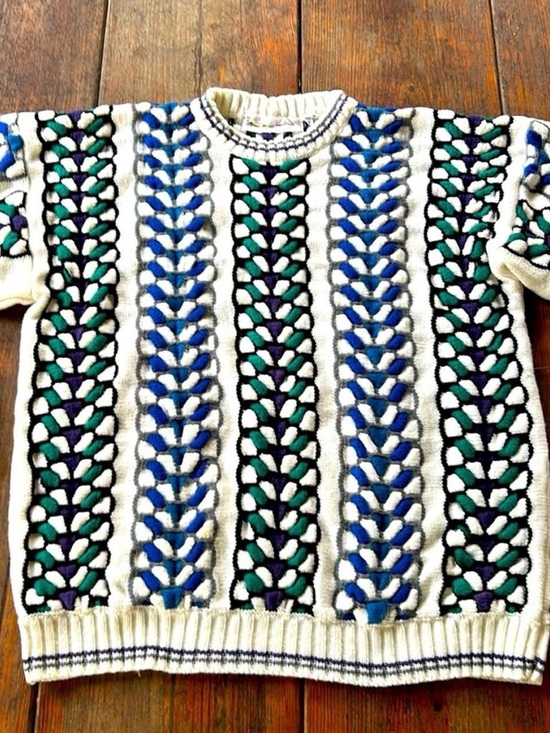 Other - Vintage Pulse-8 made in Hong Kong acrylic 3-d textured pullover sweater